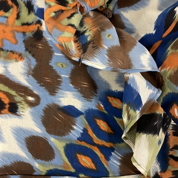 Fully Lined Mock Wrap-Front Chiffon Dress - Picture 9 of 13